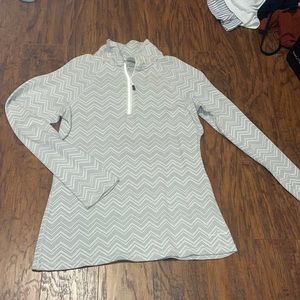 Gray chevron pattern Eddie Bauer quarter zip